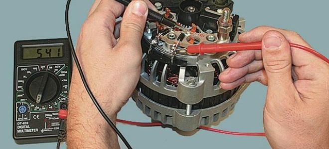 Проверка щеток генератора мультиметром