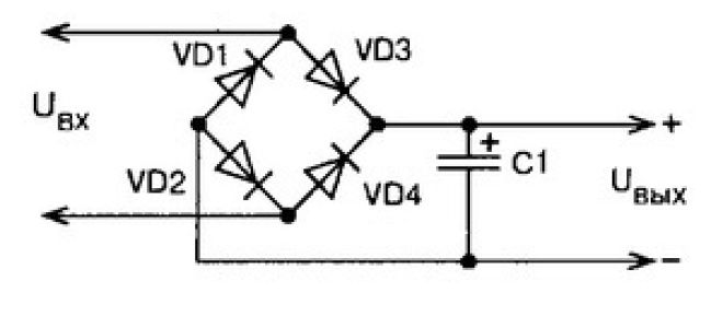 Выпрямление напряжения диодным мостом